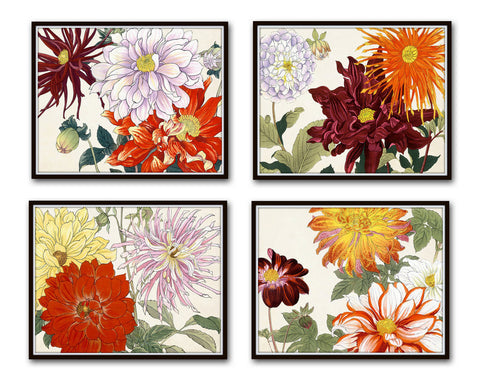 Garden Study Series 2 Botanical Collage Set of 4 Prints