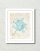 Aqua Octopus Original Collage Art Print
