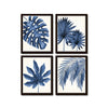 Indigo Blue Watercolor Tropical Leaf Print Set