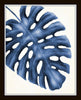 Indigo Blue Watercolor Tropical Leaf Print Set